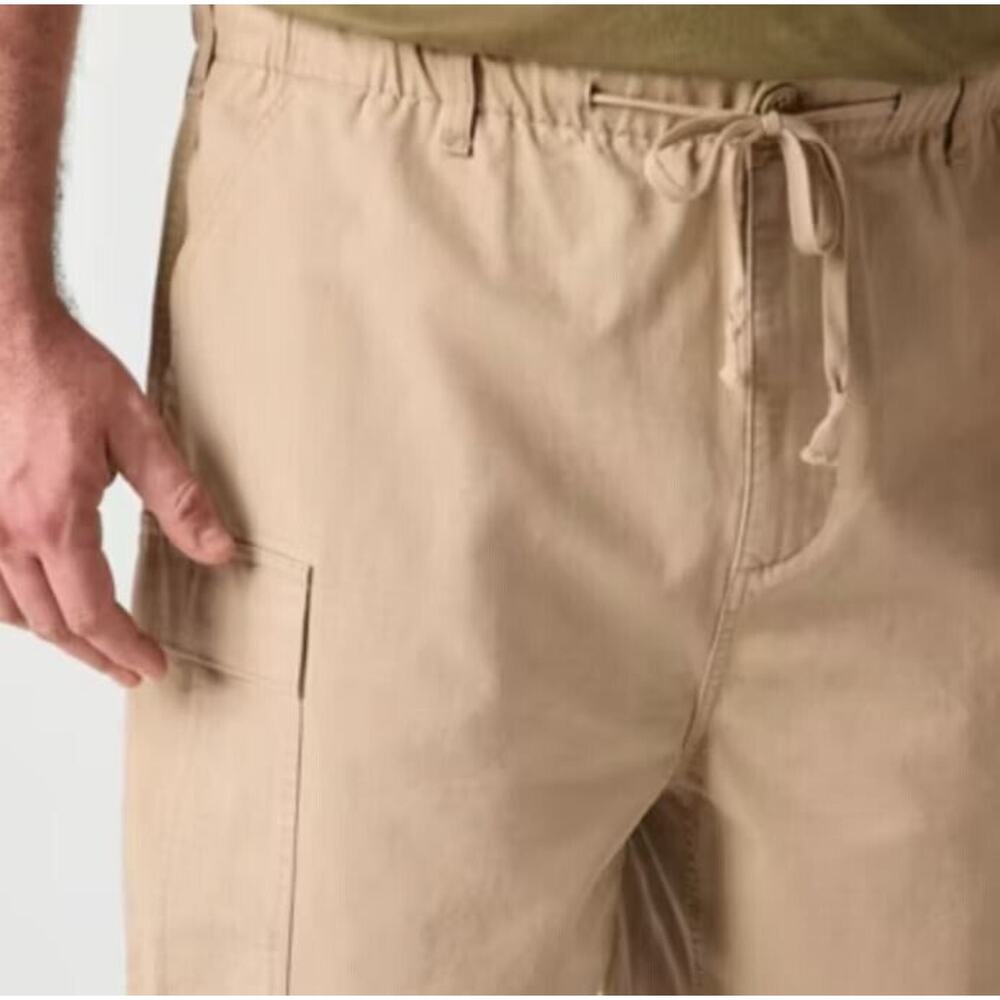 Frye and Co. Big Tall Drawstring Waist Regular Fit Cargo Short Cornstalk 52W $65 - Picture 2 of 5